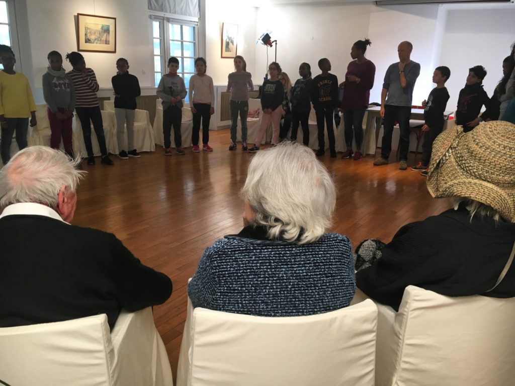 Répétitions de La Vie rêvées avec les enfants de centres aérés voisins, Salle Guy Loë