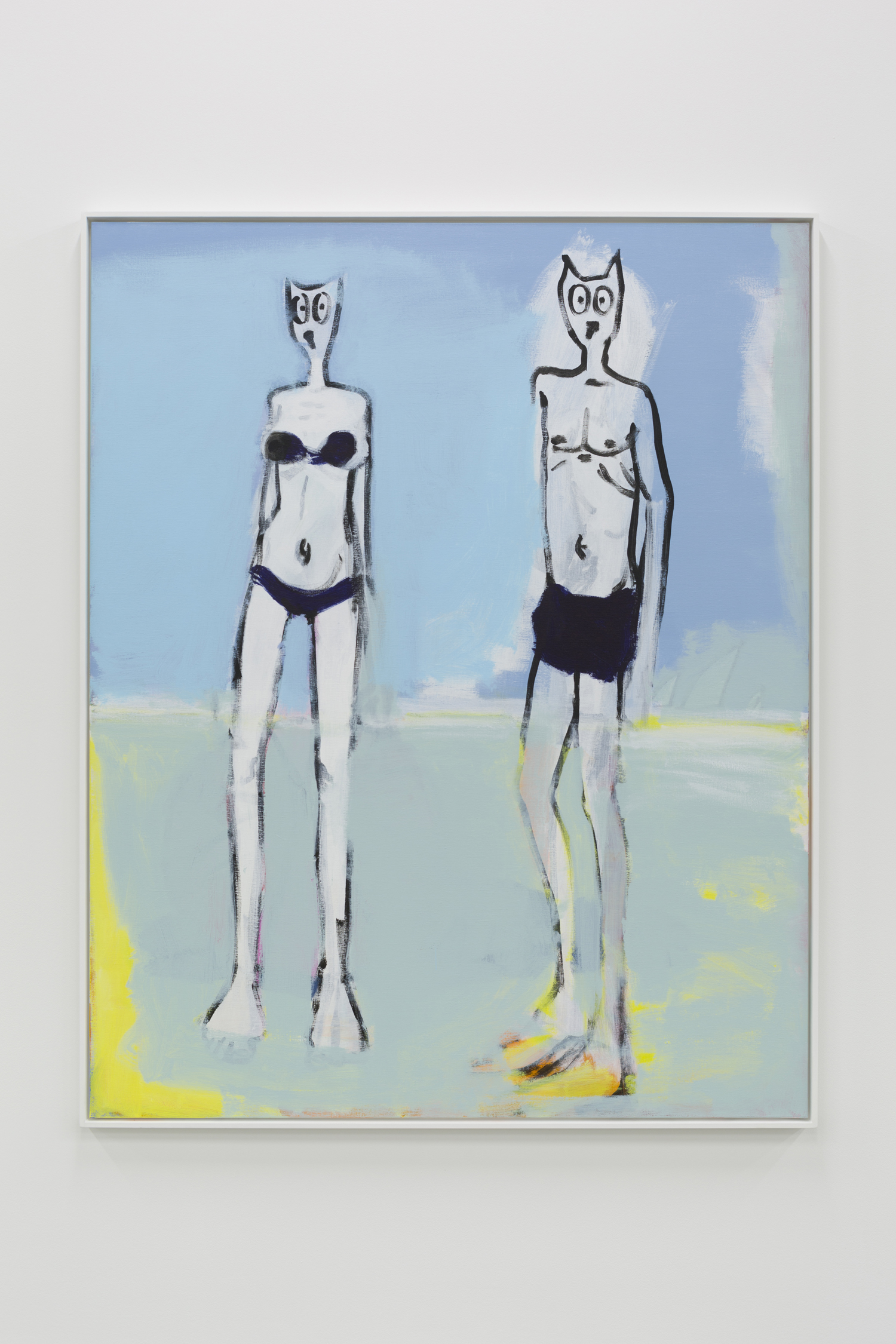 Alain Séchas, Couple à la plage, 2018. Acrylique sur toile.