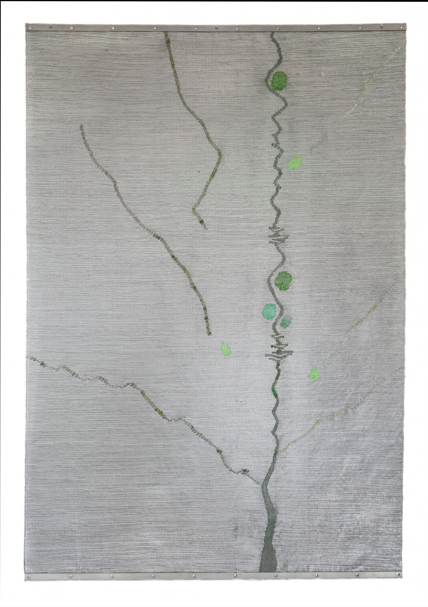 Simone Prouvé, panneau 020515, 2015, inox, fibre de verre, carbone, Kanekalon® et aramide, 181 x 119 cm