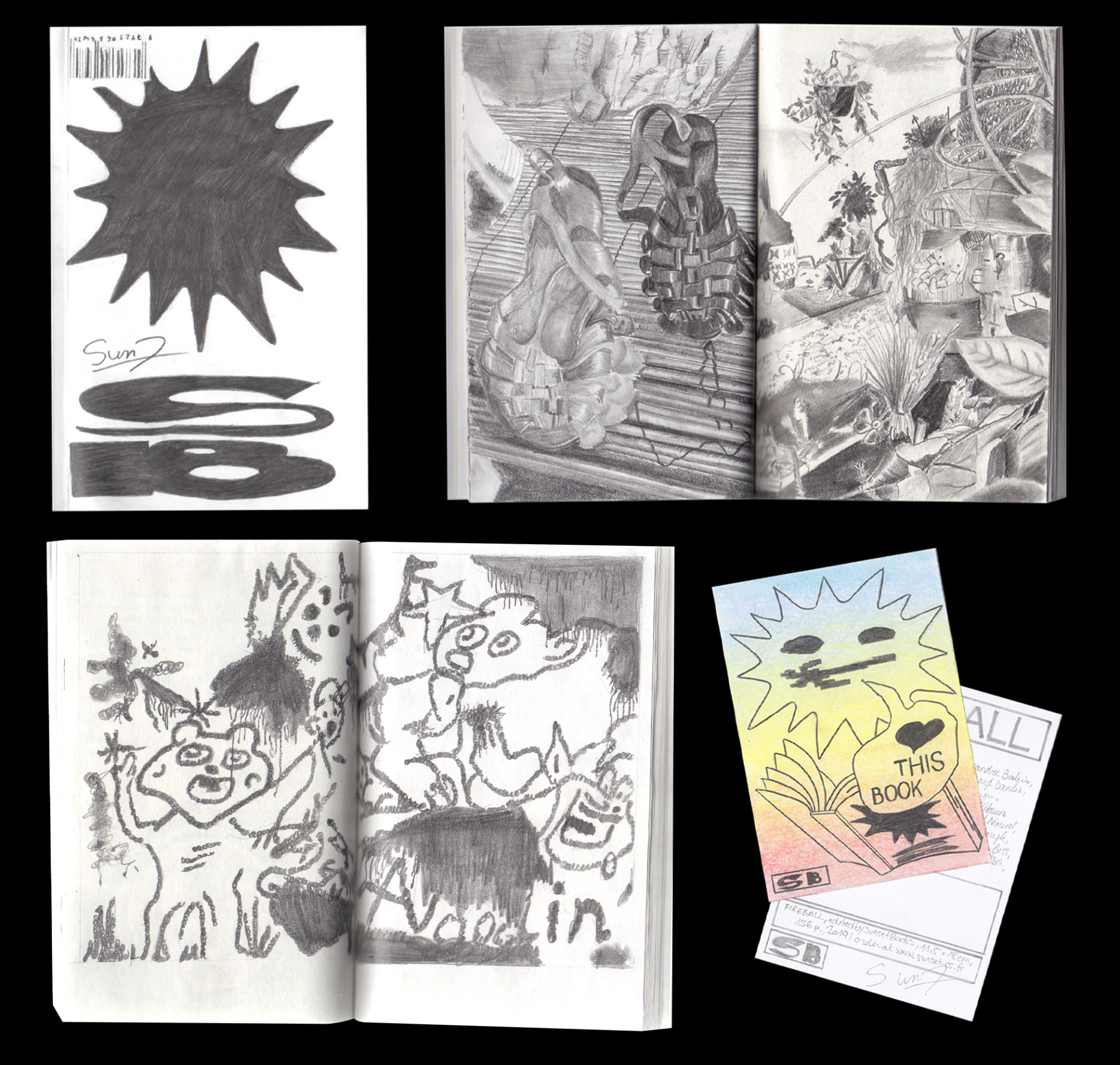 Anouk Jeanningros, Fireball, crayon graphite sur papier bouffant, 11x18 cm, 152 pages, 2021